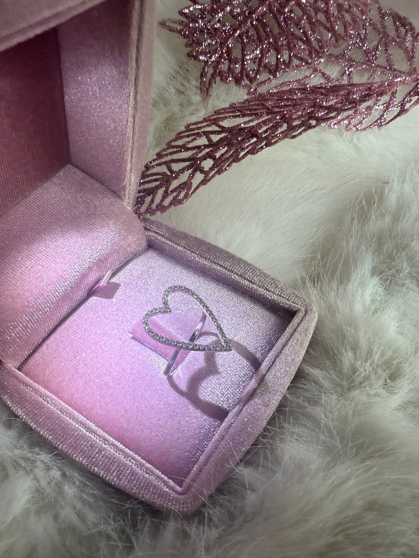 Anello cuore in oro bianco 0,34 ct diamanti